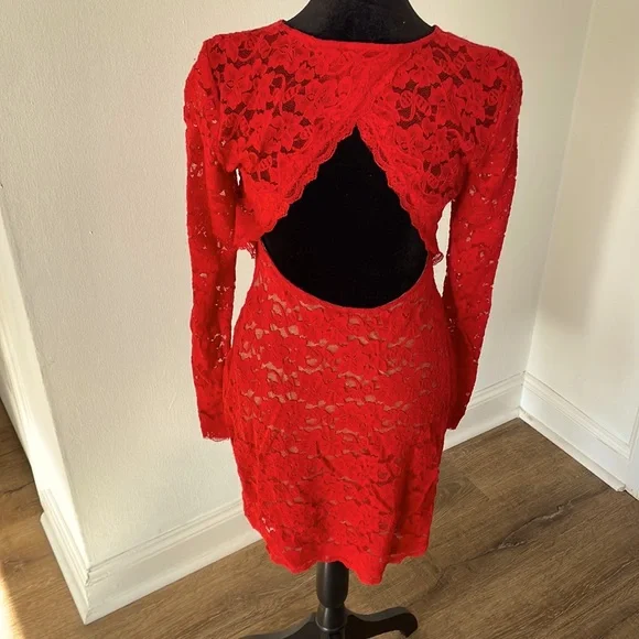 Express red-lace long sleeve dress Express red-lace long sleeve dress